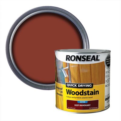 Ronseal Quick Drying Woodstain 2.5L - Deep Mahogany