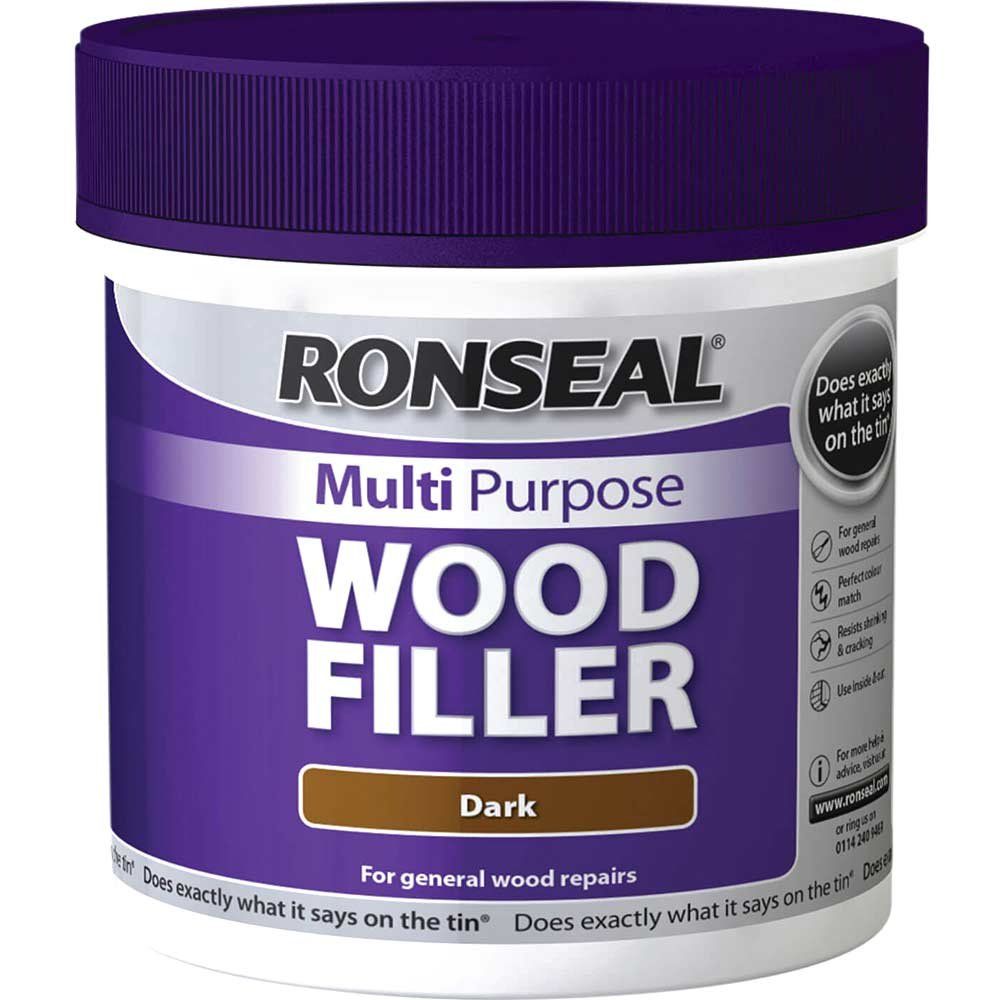 Ronseal 34748 Multipurpose Wood Filler Tub Dark 465G - Image 1