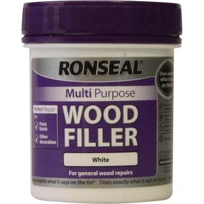 Ronseal 34739 Multipurpose Wood Filler Tub White 250G