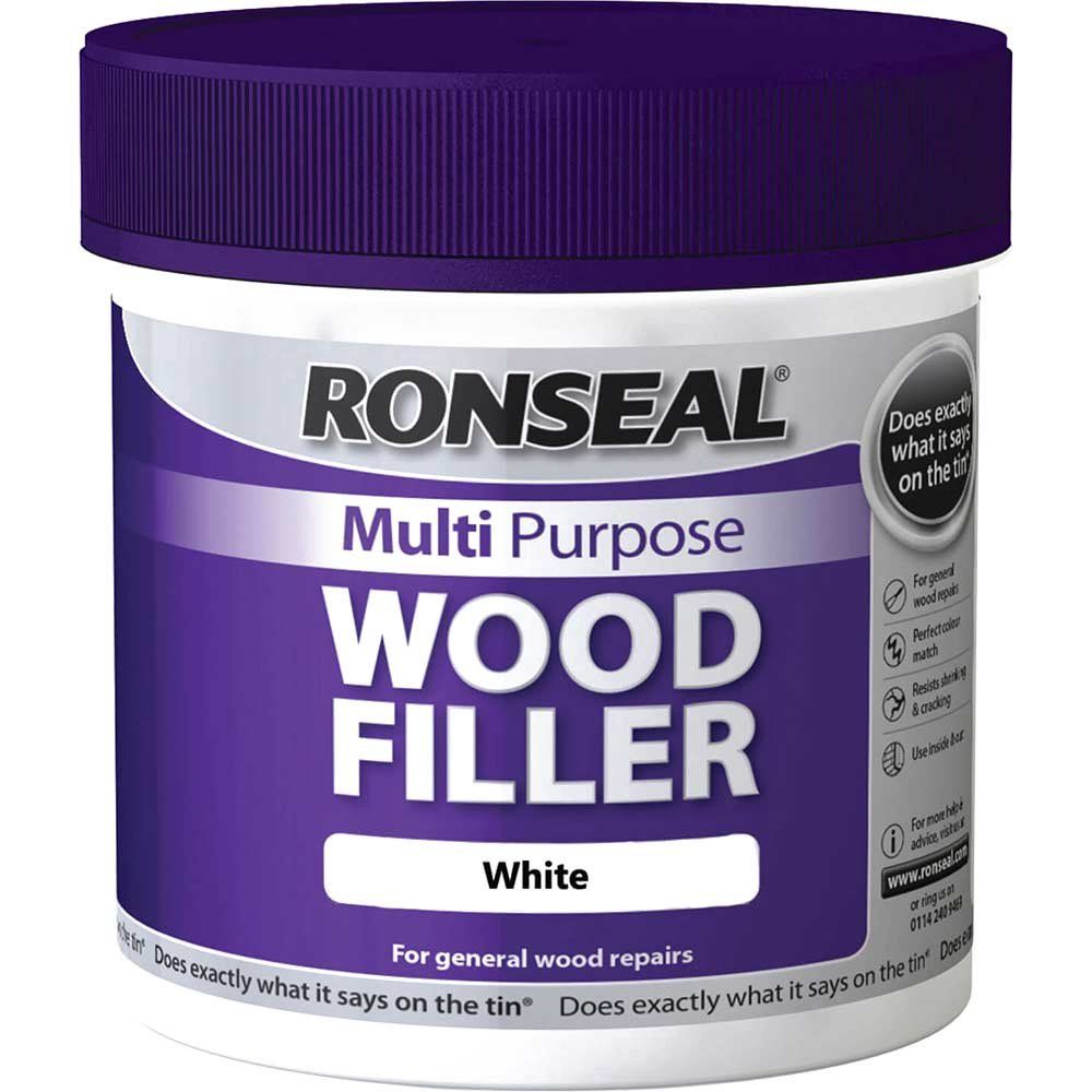 Ronseal 34749 Multipurpose Wood Filler Tub White 465G - Image 1