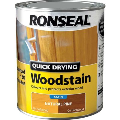 Ronseal 34572 Quick Drying Woodstain Satin Natural Pine 750Ml