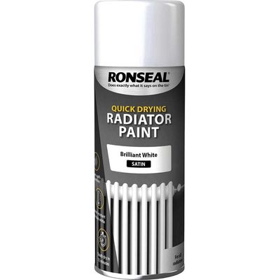 Ronseal 35093 One Coat Radiator Spray Paint Satin White 400Ml