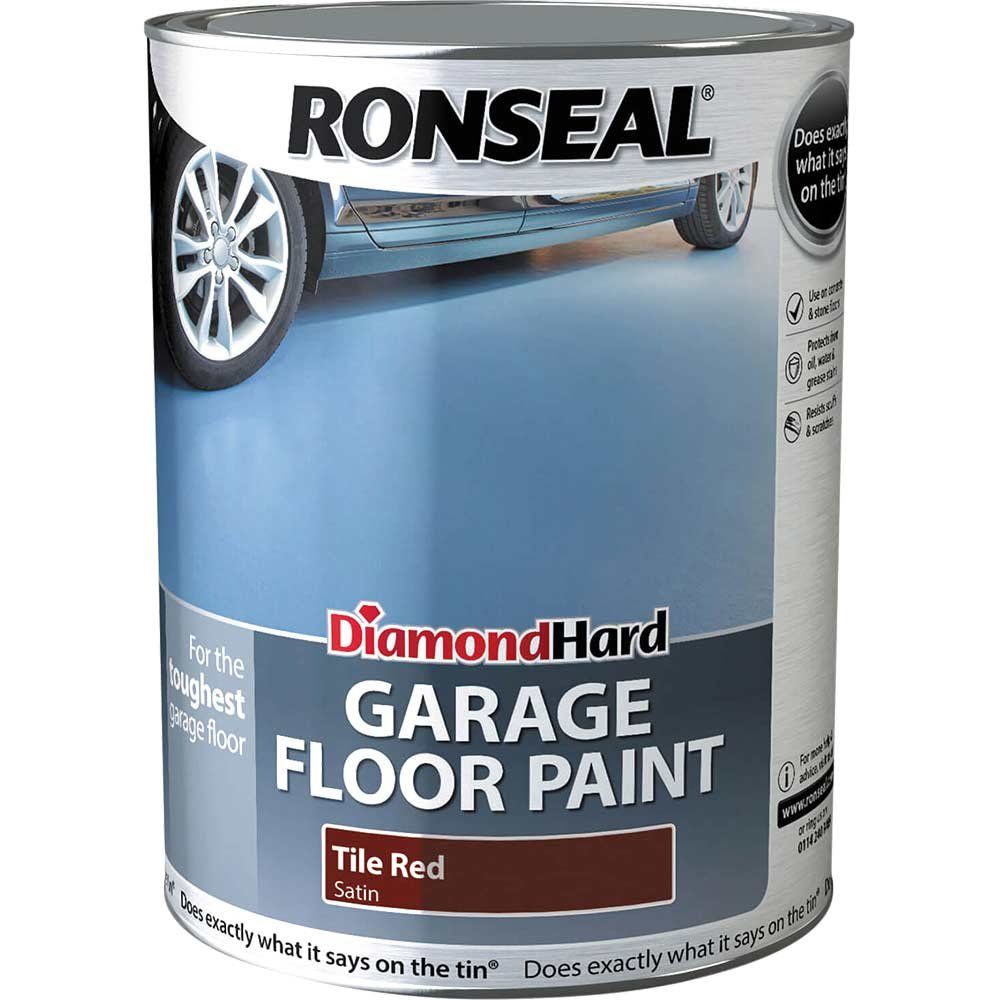 Ronseal 35764 Diamond Hard Garage Floor Paint Tile Red 5 Litre - Image 1