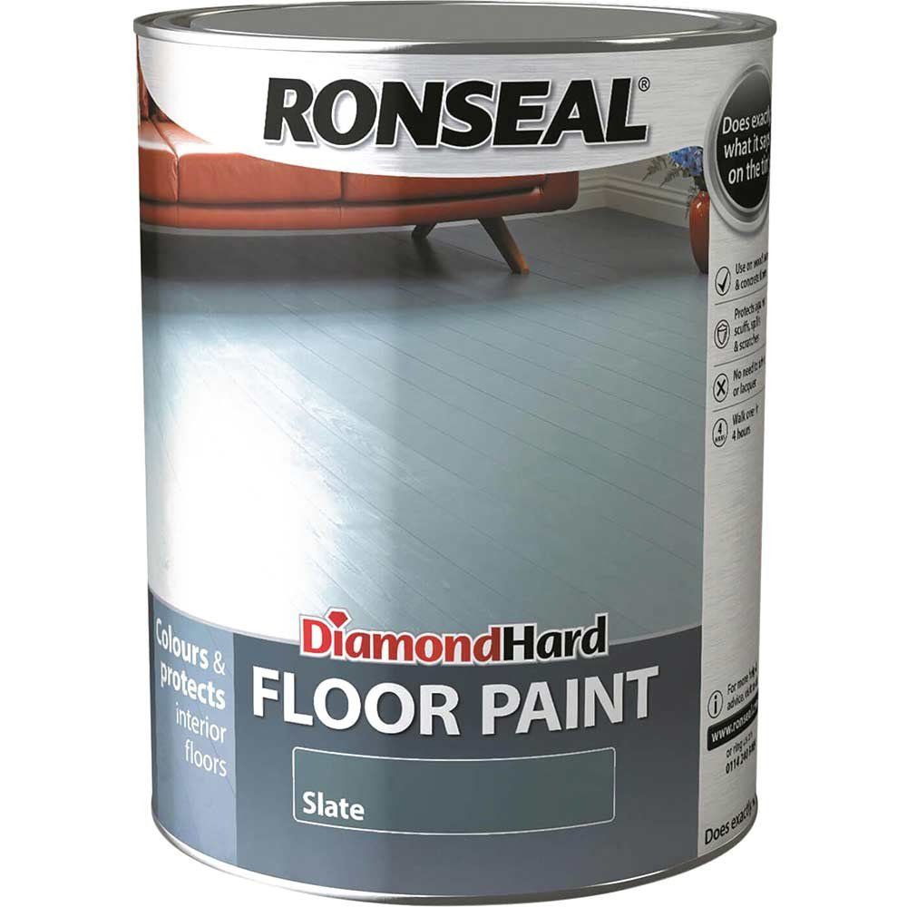 Ronseal 36109 Diamond Hard Floor Paint Satin Slate 5 Litre - Image 1