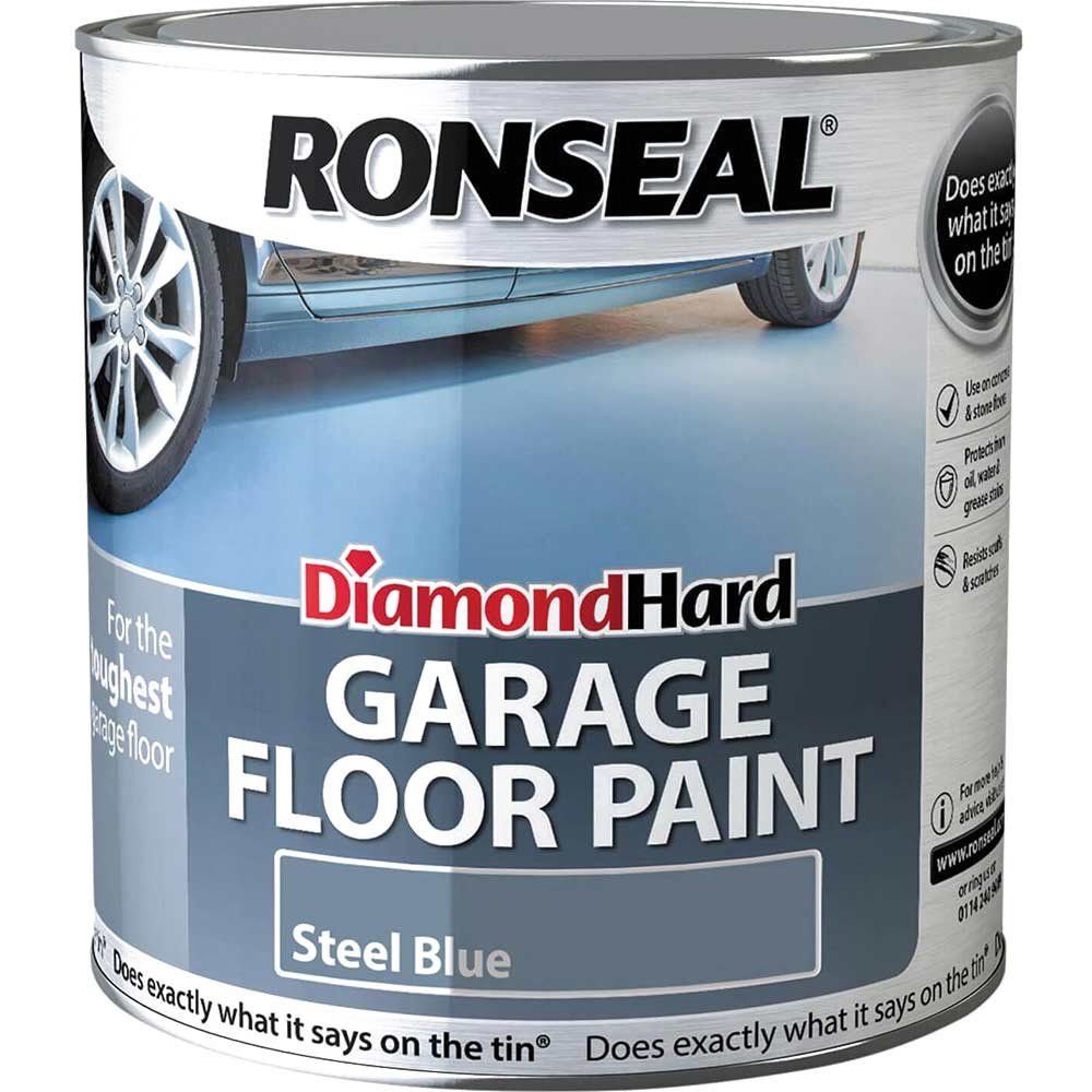 Ronseal 36110 Diamond Hard Garage Floor Paint Steel Blue 2.5 Litre - Image 1