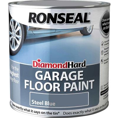 Ronseal 36110 Diamond Hard Garage Floor Paint Steel Blue 2.5 Litre