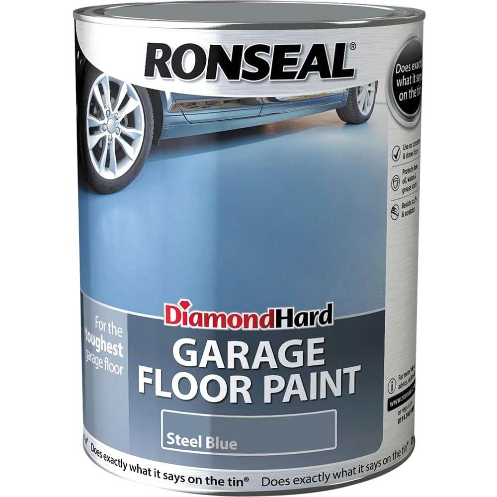 Ronseal 36111 Diamond Hard Garage Floor Paint Steel Blue 5 Litre - Image 1
