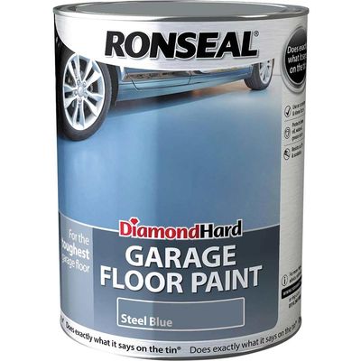 Ronseal 36111 Diamond Hard Garage Floor Paint Steel Blue 5 Litre