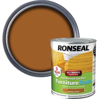 Ronseal 36427 Ultimate Protection Hardwood Garden Furniture Stain Natural Cedar 750Ml