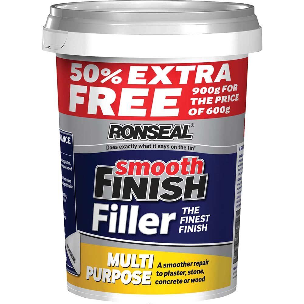 Ronseal 36545 Smooth Finish Multipurpose Wall Filler Ready Mixed 600G +50% - Image 1