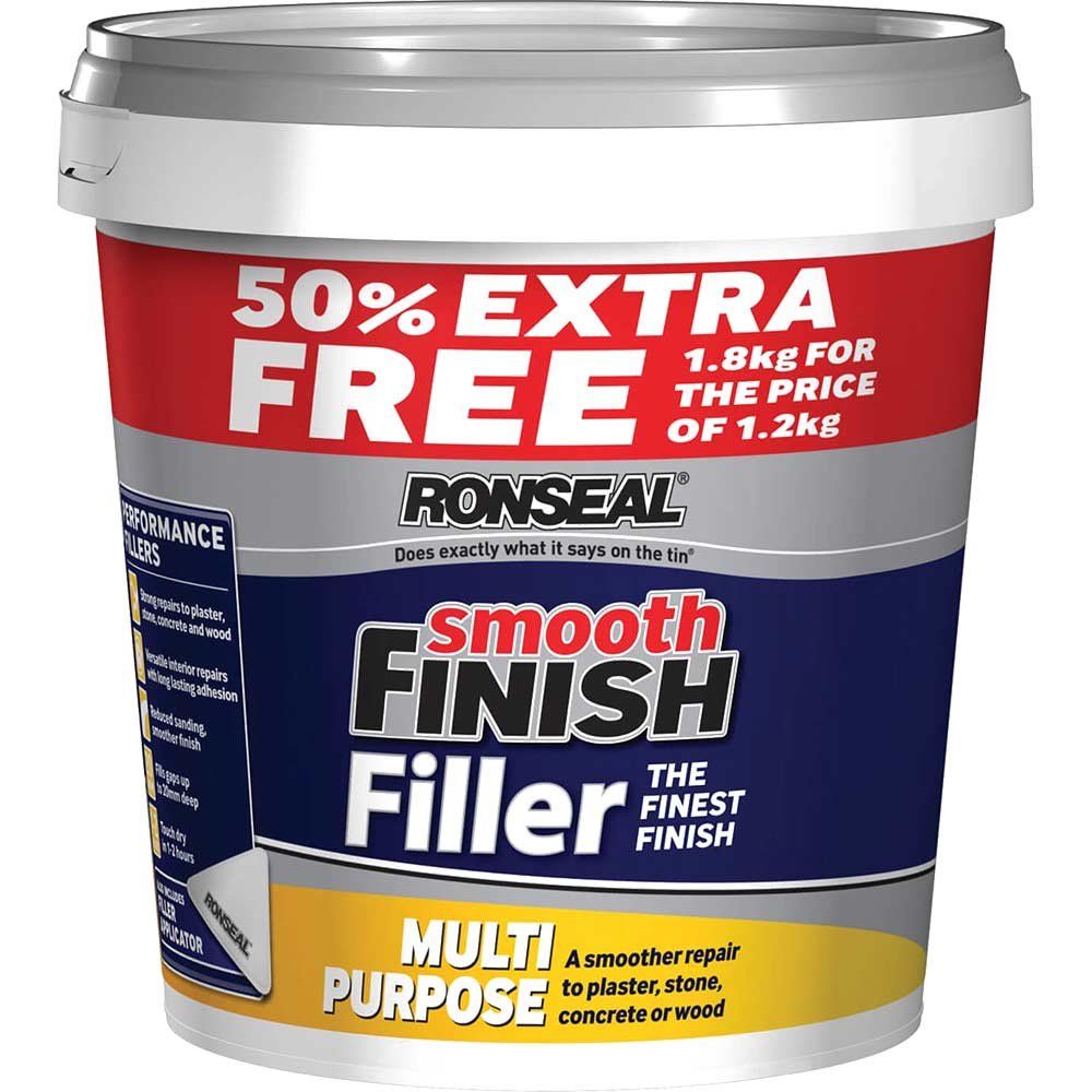 Ronseal Smooth Finish Multi Purpose Interior Wall Ready Mix Filler 1.8kg - Image 1