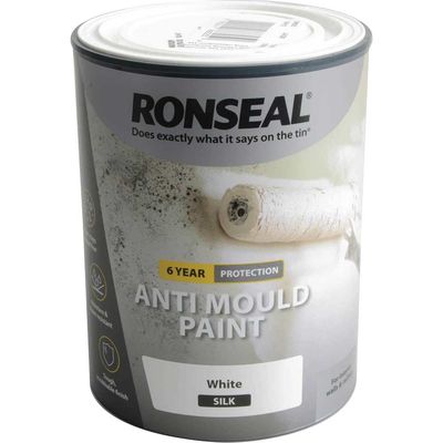 Ronseal 36625 6 Year Anti Mould Paint White Silk 750Ml