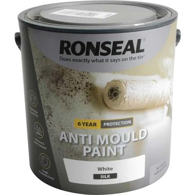 Ronseal 36626 6 Year Anti Mould Paint White Silk 2.5 Litre
