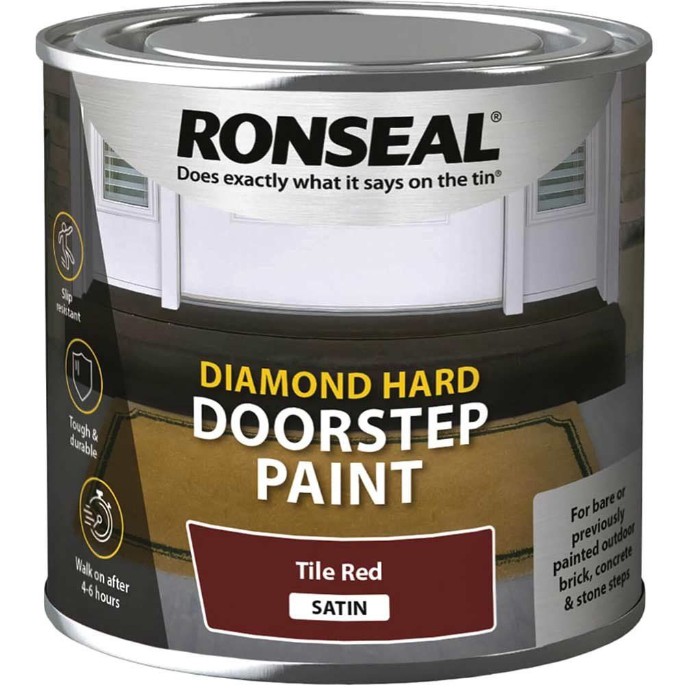 Ronseal 36658 Diamond Hard Doorstep Paint Red 250Ml - Image 1