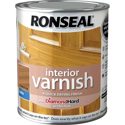 Ronseal 36823 Interior Varnish Quick Dry Satin French Oak 250Ml