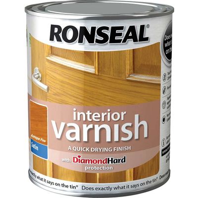 Ronseal 36825 Interior Varnish Quick Dry Satin Antique Pine 250Ml