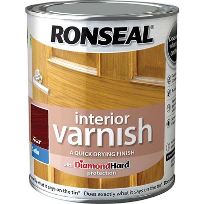 Ronseal 36827 Interior Varnish Quick Dry Satin Teak 250Ml
