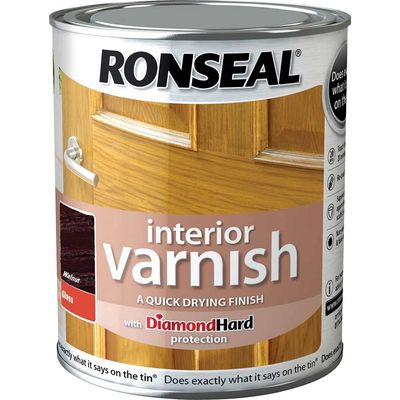Ronseal 36847 Interior Varnish Quick Dry Gloss Walnut 250Ml