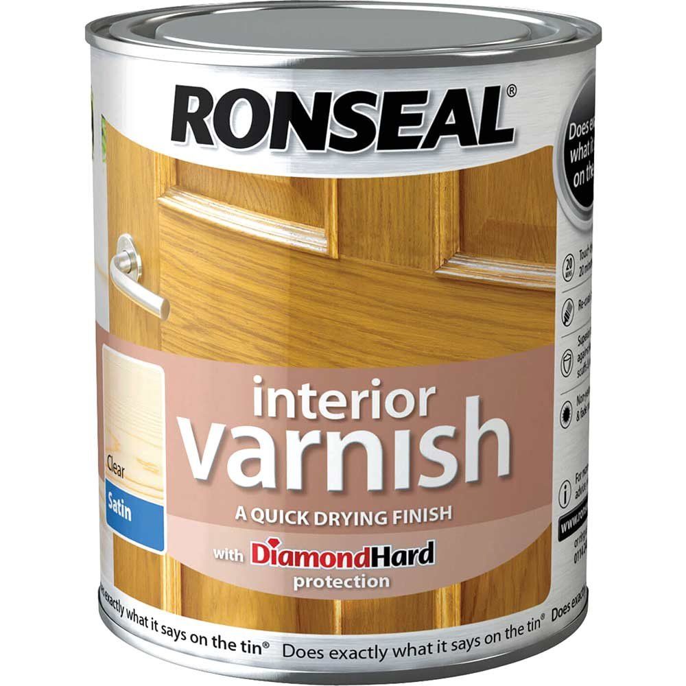 Ronseal 36872 Interior Varnish Quick Dry Satin Clear 2.5 Litre - Image 1