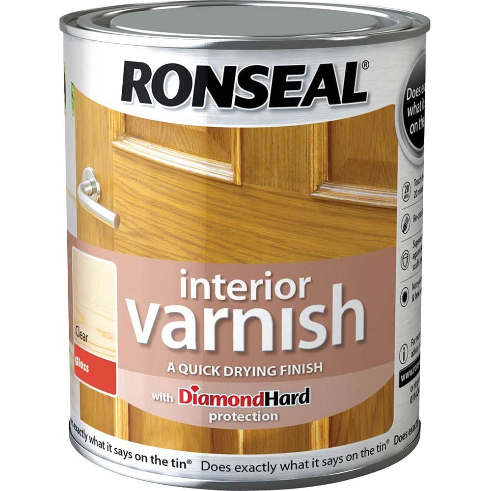 Ronseal 36873 Interior Varnish Quick Dry Gloss Clear 250Ml - Image 1