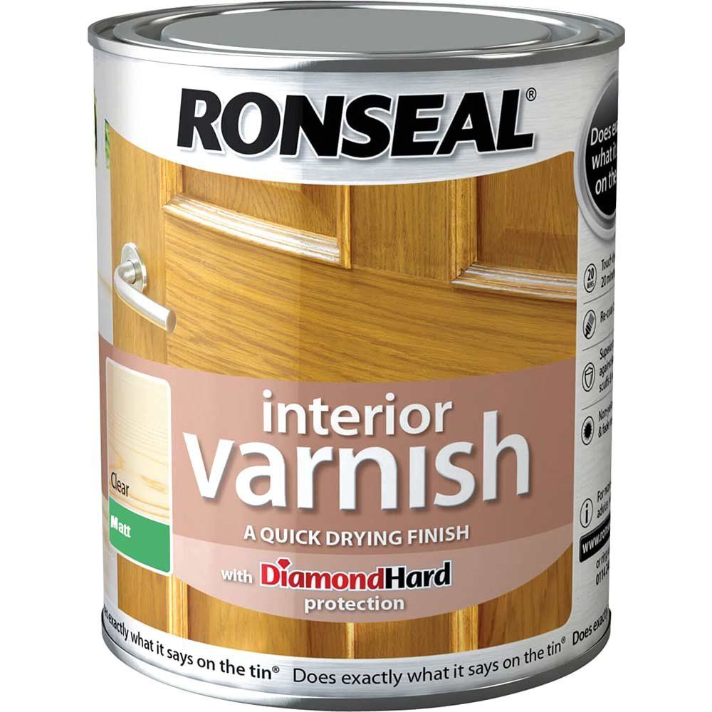 Ronseal 36878 Interior Varnish Quick Dry Matt Clear 2.5 Litre - Image 1