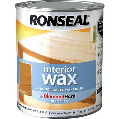 Ronseal 36880 Interior Wax Medium Oak 750Ml