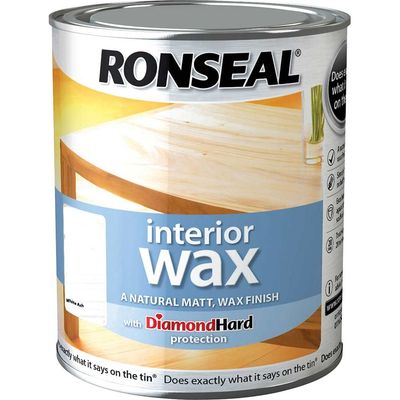 Ronseal 36885 Interior Wax White Ash 750Ml