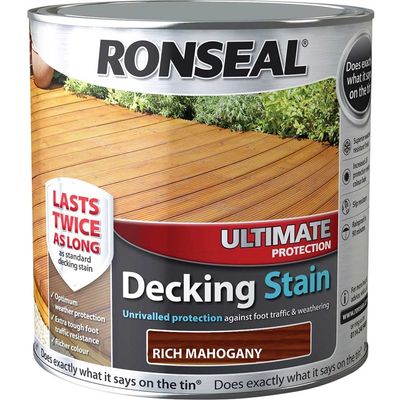 Ronseal 36909 Ultimate Protection Decking Stain Rich Mahogany 2.5 Litre