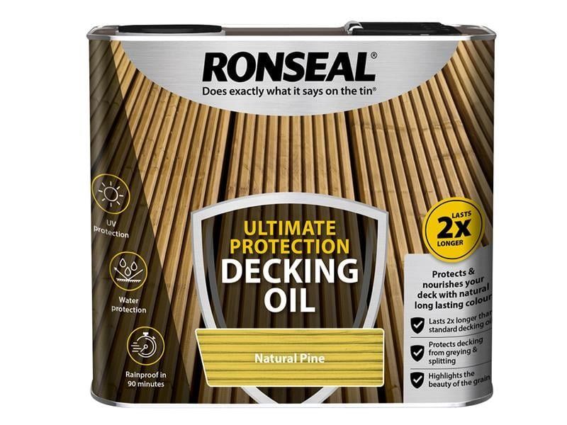 Ronseal 36936 Ultimate Protection Decking Oil Natural Pine 2.5 Litre - Image 1