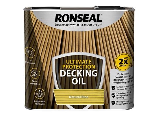 Ronseal 36936 Ultimate Protection Decking Oil Natural Pine 2.5 Litre