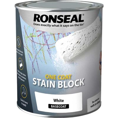 Ronseal 36961 One Coat Stain Block White 2.5 Litre