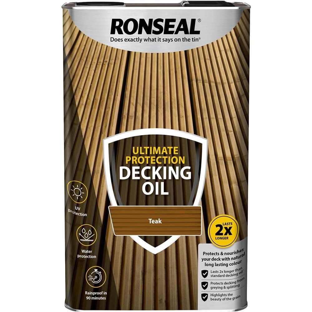 Ronseal Ultimate Protection Decking Stain Teak 5l - Image 1