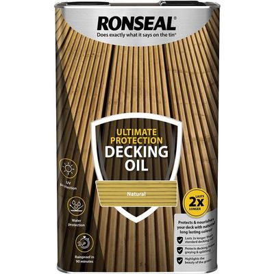 Ronseal 37297 Ultimate Protection Decking Oil Natural 5 Litre
