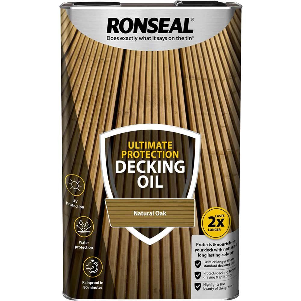 Ronseal 37299 Ultimate Protection Decking Oil Natural Oak 5 Litre - Image 1