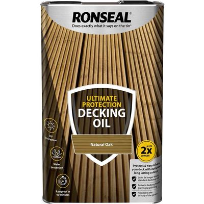 Ronseal 37299 Ultimate Protection Decking Oil Natural Oak 5 Litre