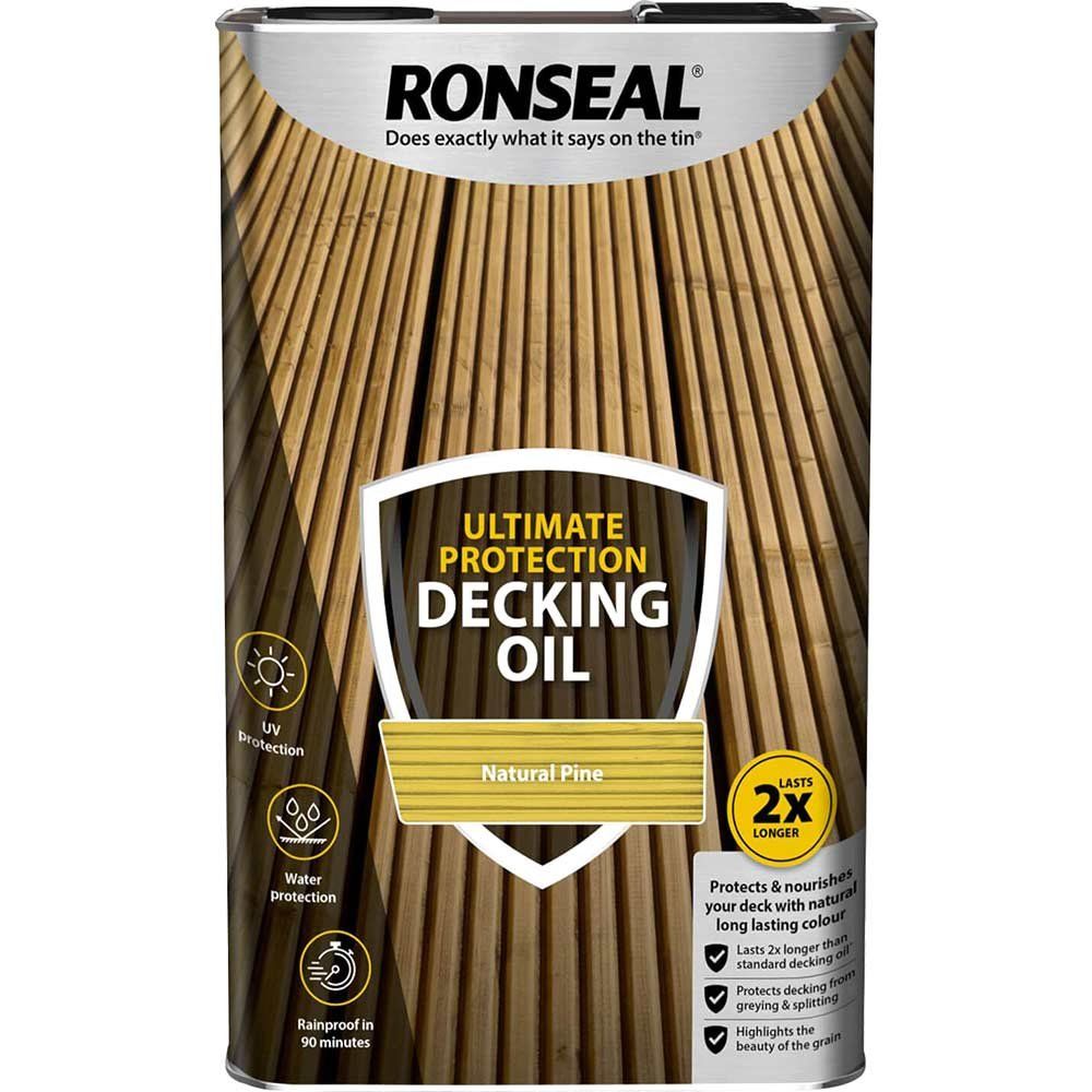 Ronseal 37300 Ultimate Protection Decking Oil Natural Pine 5 Litre - Image 1