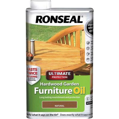 Ronseal 37355 Ultimate Protection Hardwood Garden Furniture Oil Natural Clear 500Ml