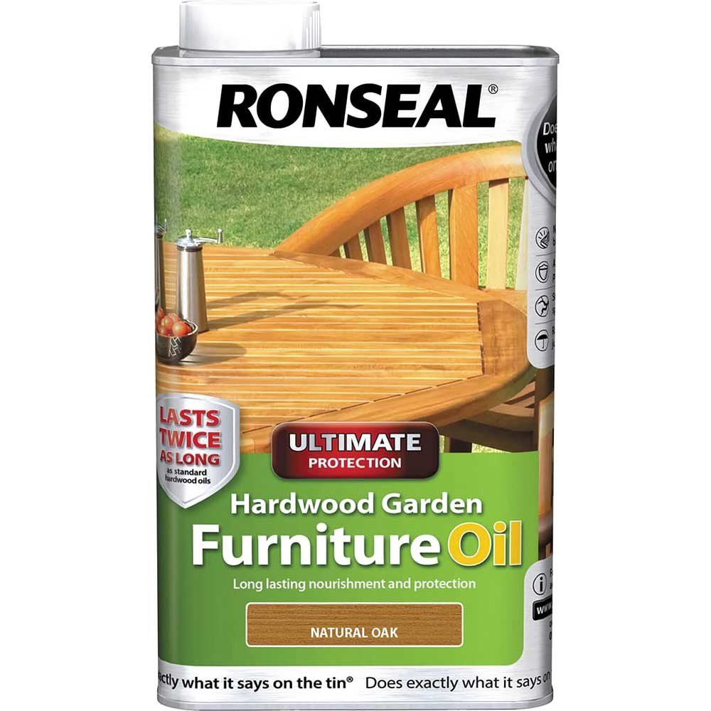 Ronseal 37357 Ultimate Protection Hardwood Garden Furniture Oil Natural Oak 1 Litre - Image 1