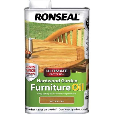 Ronseal 37357 Ultimate Protection Hardwood Garden Furniture Oil Natural Oak 1 Litre