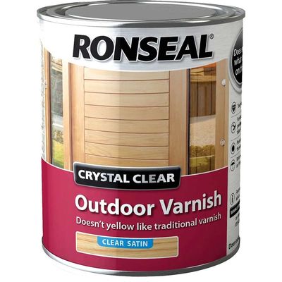 Ronseal 37365 Crystal Clear Outdoor Varnish Satin 750Ml