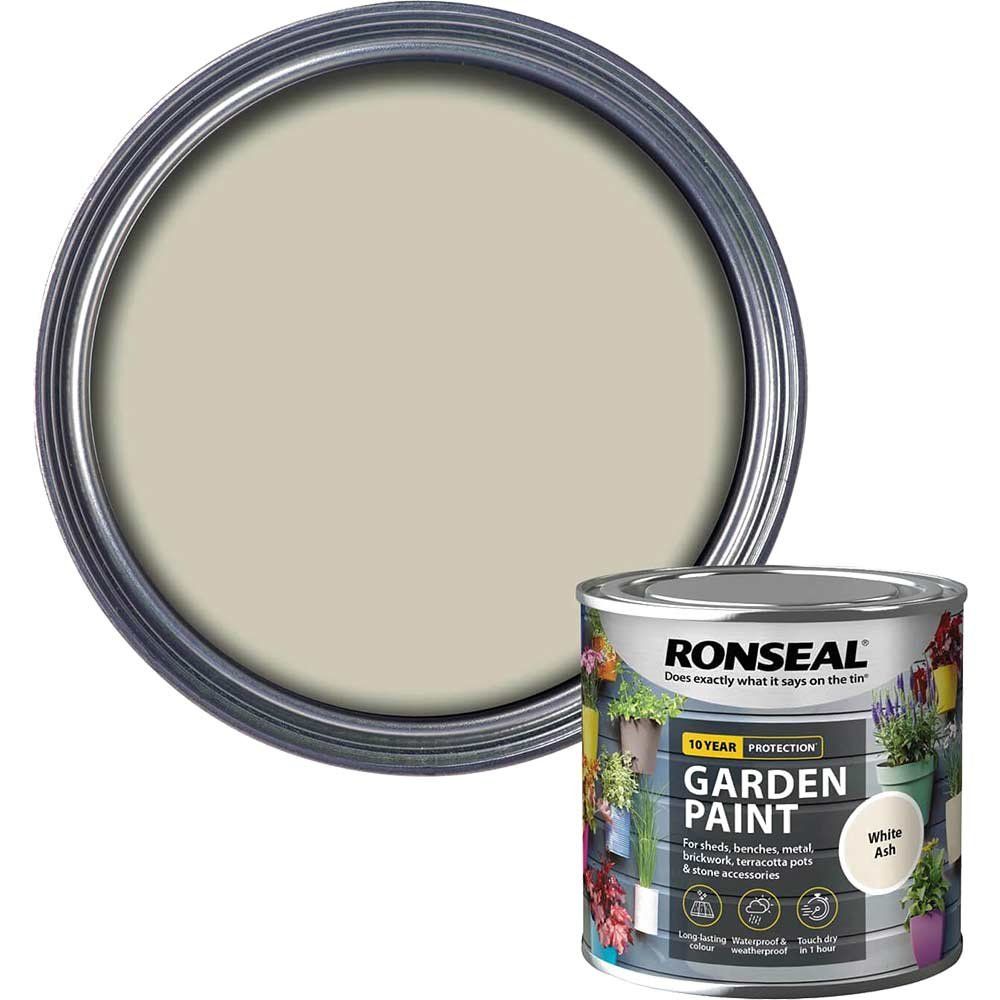 Ronseal 37378 Garden Paint White Ash 250Ml - Image 1
