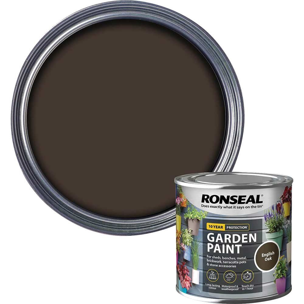 Ronseal 37381 Garden Paint English Oak 250Ml - Image 1