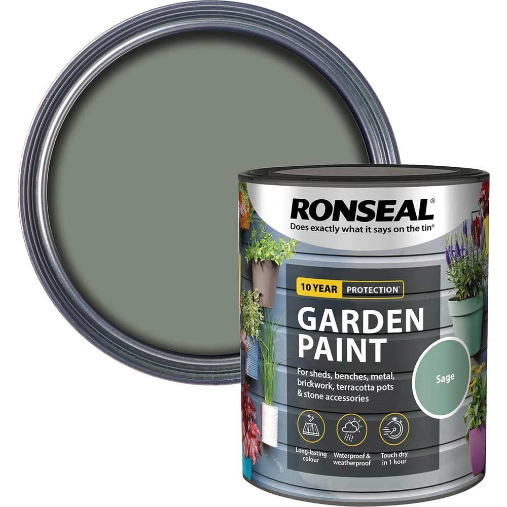 Ronseal 37395 Garden Paint Sage 750Ml - Image 1