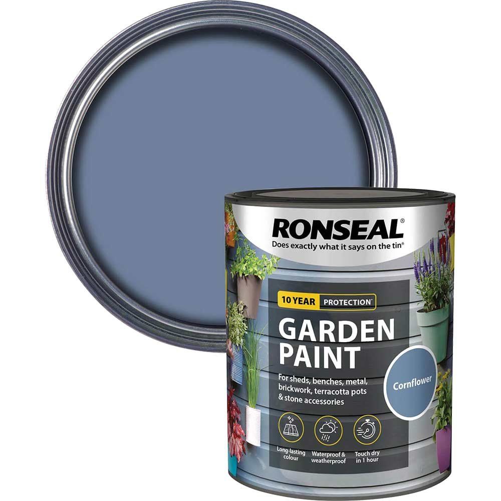 Ronseal 37399 Garden Paint Cornflower 750Ml - Image 1