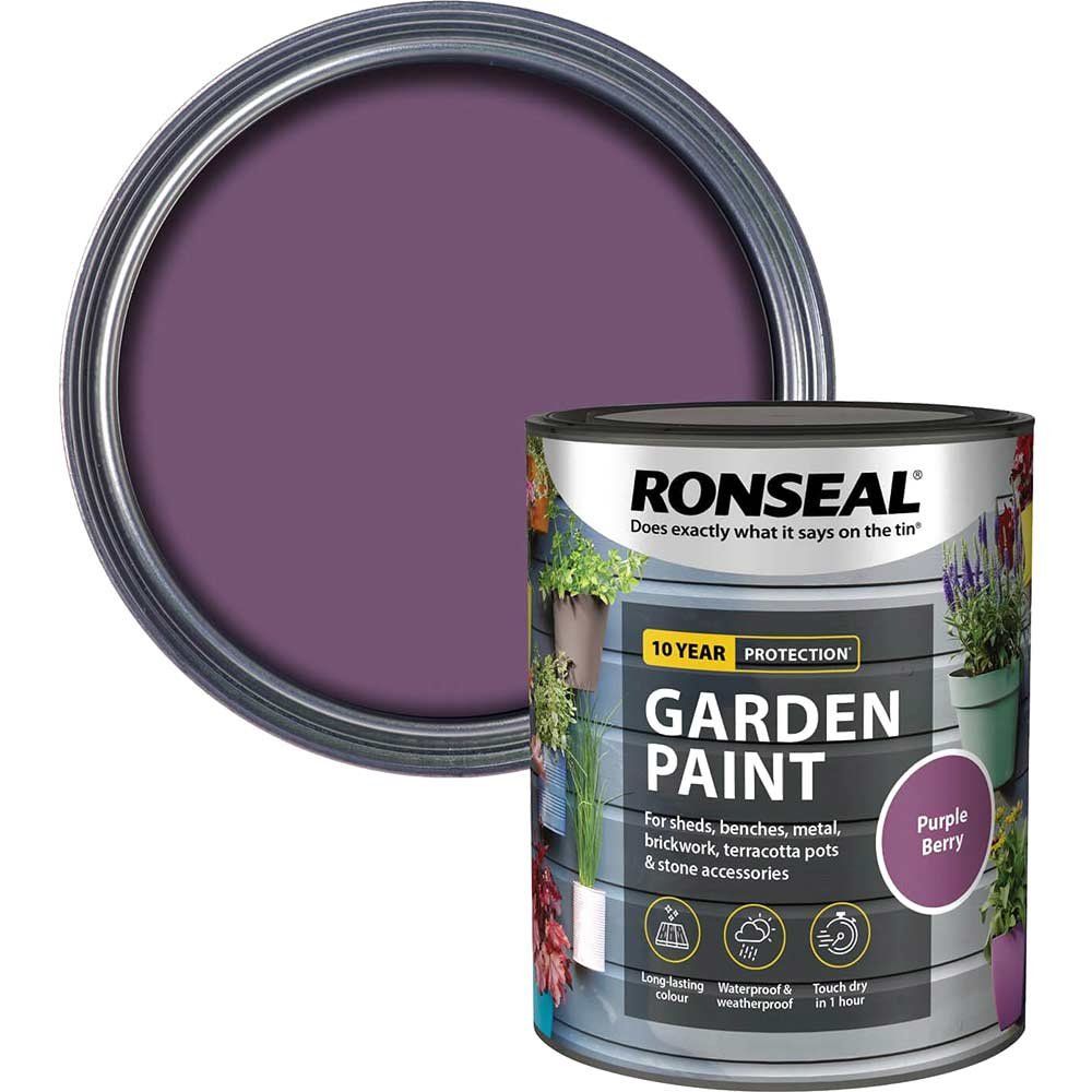 Ronseal 37401 Garden Paint Purple Berry 750Ml - Image 1