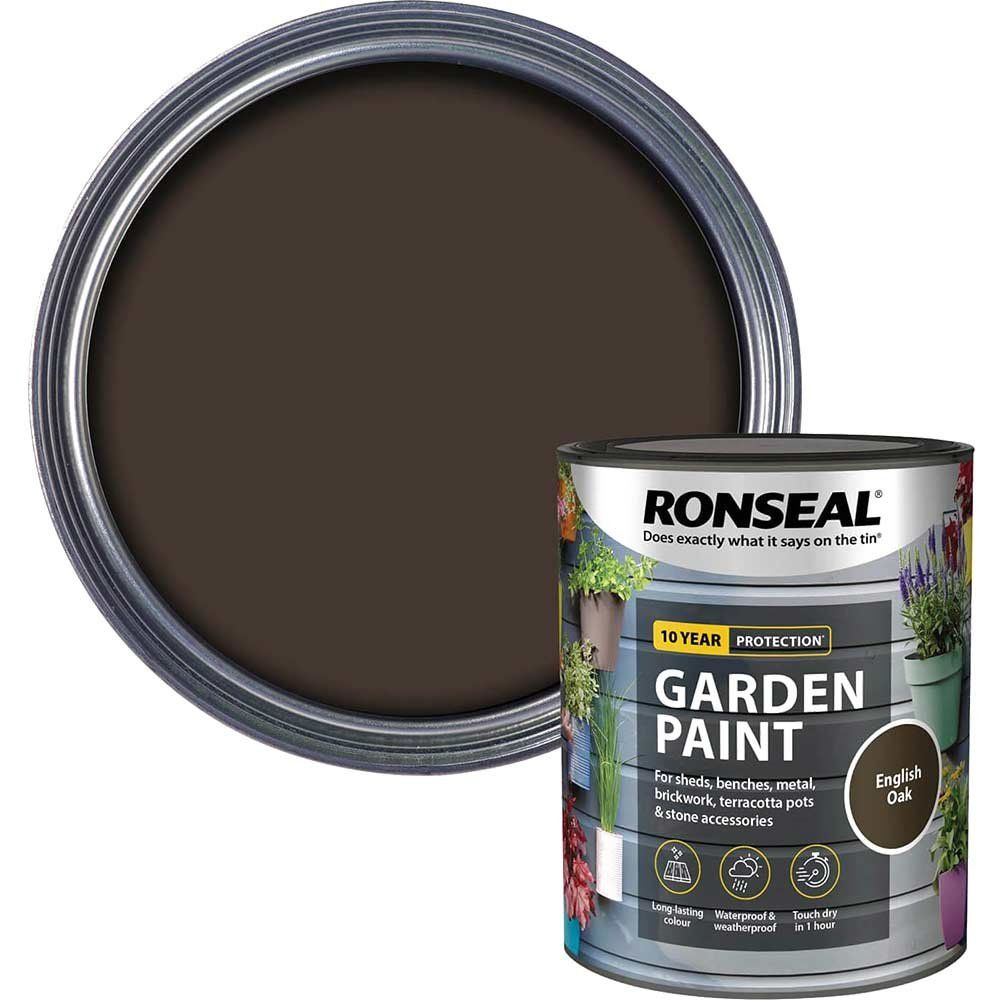 Ronseal 37405 Garden Paint English Oak 750Ml - Image 1