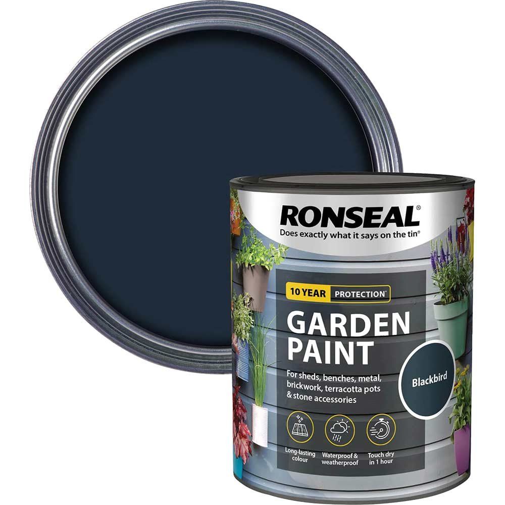 Ronseal 37406 Garden Paint Blackbird 750Ml - Image 1