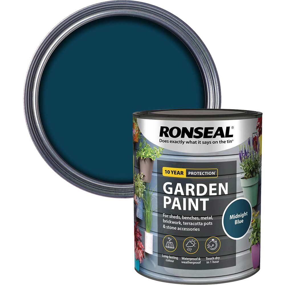 Ronseal 37413 Garden Paint Midnight Blue 750Ml - Image 1