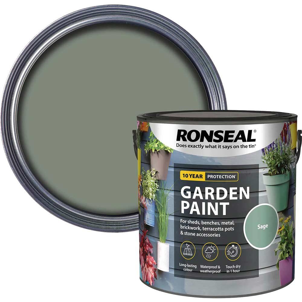 Ronseal 37419 Garden Paint Sage 2.5 Litre - Image 1