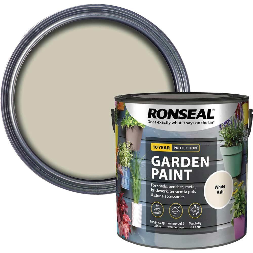 Ronseal 37426 Garden Paint White Ash 2.5 Litre - Image 1